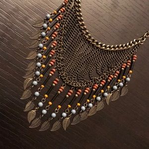 Beaded chain statement necklace